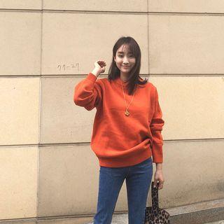 Boxy-fit Wool Blend Knit Top