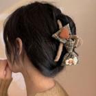 Bow Fabric Hair Clamp 2365a - Black & Khaki - One Size