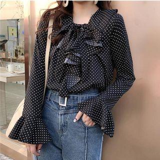 Dotted Ruffle Blouse