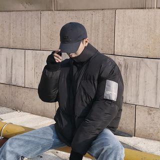 Applique Stand Collar Padded Coat