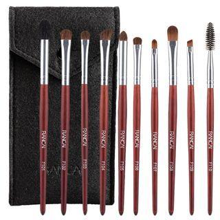 Set Of 10: Makeup Brush Set Of 10 - Red - One Size