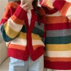 Color Block Striped Cardigan / Sweater / Sweater Vest