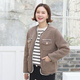 Contrast-trim Sherpa-fleece Jacket