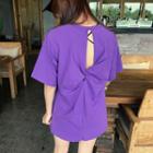 Knot Back Elbow Sleeve T-shirt