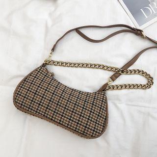 Houndstooth Chain Crossbody Bag