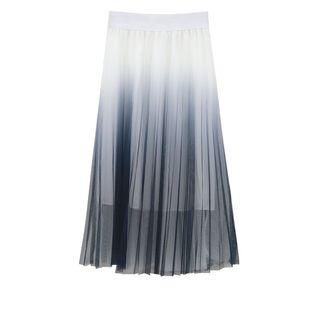 Gradient Pleated Midi Skirt