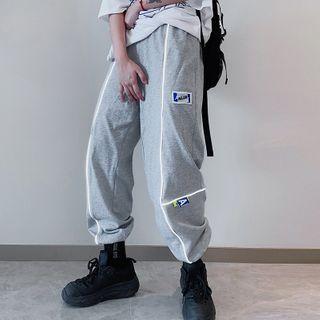 High-waist Two Tone Straight Leg Pants