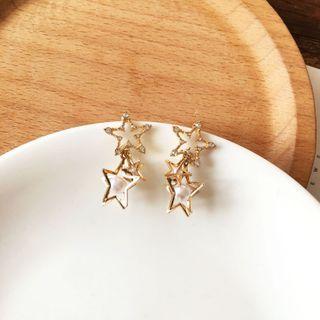 Star Faux Crystal Dangle Earring Stud Earrings - 1 Pr - Star - Gold - One Size
