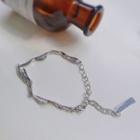 Irregular Alloy Bracelet 1 Pc - Silver - One Size