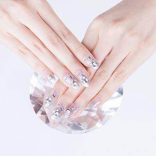 Glitter Faux Nail Tips 295 - Transparent - One Size