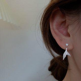 Mermaid Tail Rhinestone Sterling Silver Dangle Earring