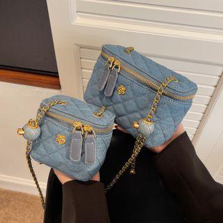 Quilted Denim Crossbody Bag