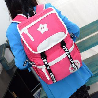 Lettering Flap Backpack