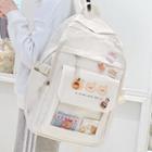Pvc Panel Lightweight Backpack Bear - Off-white - One Size