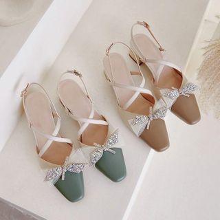 Crisscross Chunky-heel Slingback Mules