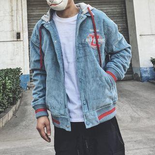 Hooded Corduroy Baseball Jacket