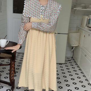 Midi A-line Overall Dress Yellow - One Size