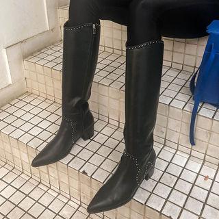 Studded-detail Long Boots