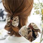Embroidered Bow Hair Clamp