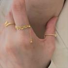 Chained Alloy Ring Gold - One Size