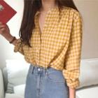 Long Sleeve Check Shirt Yellow - One Size