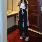 Short-sleeve Top / Straight Leg Pants