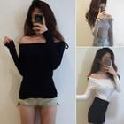 Ribbed Off-shoulder Top
