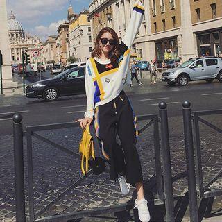 Set: Color Block Sweater + Sweatpants