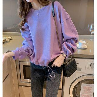 Plain Drawcord Sweatshirt
