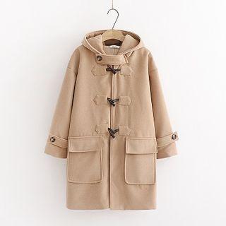 Hooded Coat Dark Khaki - One Size
