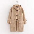 Hooded Coat Dark Khaki - One Size