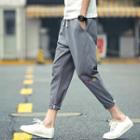 Embroidered Drawstring Tapered Pants