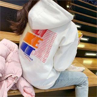 Letter-printed Napped Hoodie