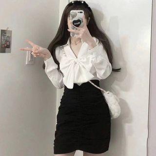 Bow Blouse / Mini Skirt