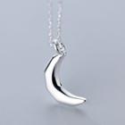 925 Sterling Silver Moon Pendant Necklace S925 Sterling Silver Pendant Necklace - One Size