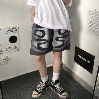 Print Straight Cut Shorts