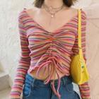 Striped Long-sleeve T-shirt Stripes - Multicolor - One Size