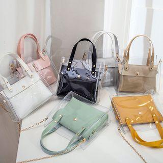 Set: Transparent Shoulder Bag + Handbag