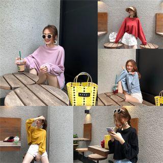 Plain Oversized Long-sleeve T-shirt