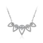 925 Sterling Silver Sparkling Fashion Romantic Elegant Exquisit Water Drop Shape Necklace With Cubic Zircon Silver - One Size