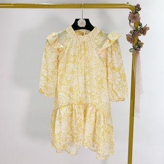 Floral Print Ruffled Peplum Blouse