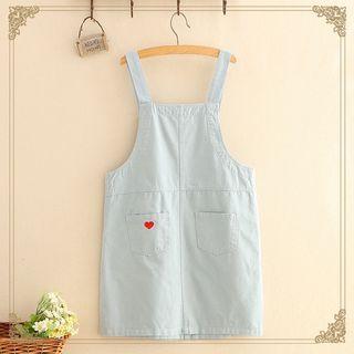 Heart-embroidered Jumper Dress