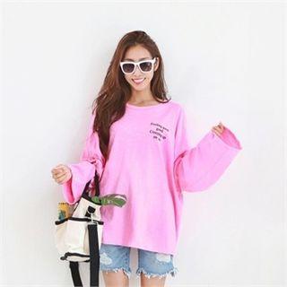 Long-sleeve Lettering Loose-fit T-shirt