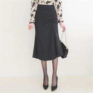 Shirred-front Mermaid Skirt