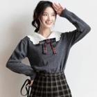 Collared Plaid Bow Sweater