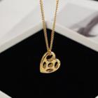 Heart Pendant Alloy Necklace X10264 - Gold - One Size