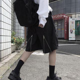 Couple Matching Zip Wide-leg Cargo Shorts