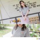 Letter Print Cuffed Short-sleeve T-shirt