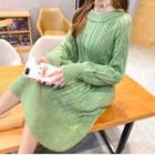Cable-knit Long-sleeve Loose-fit Knit Dress