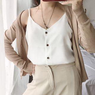 Spaghetti Strap Buttoned Top